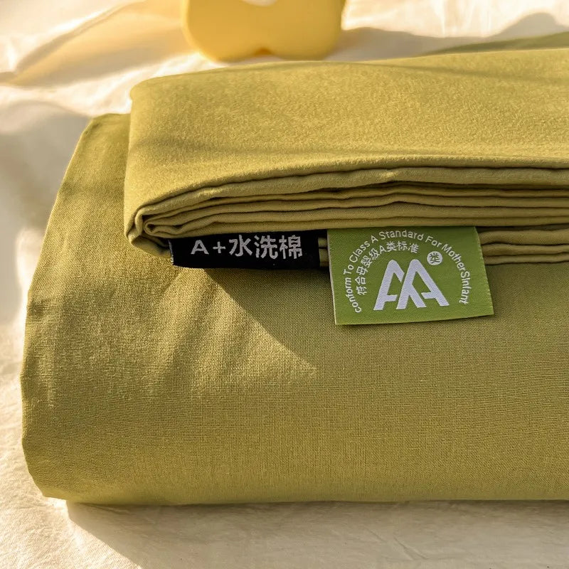 Organic Cotton Percale Bed Sheet Set with Pillowcases