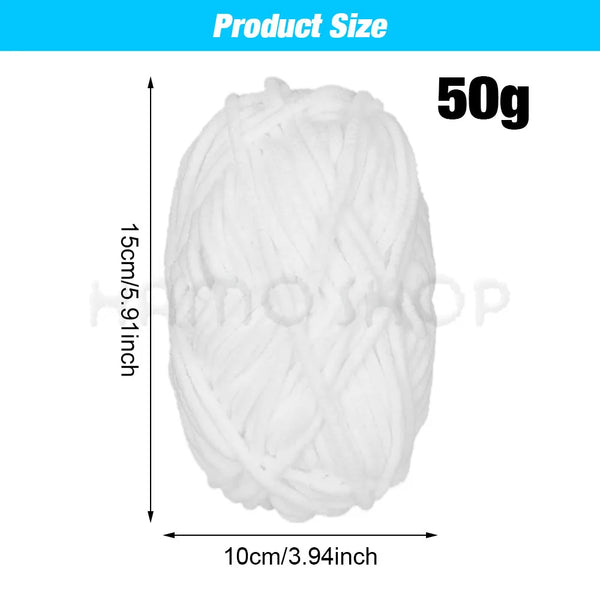 Soft Velvet Chenille Yarn for Knitting and Crochet – 2 Rolls