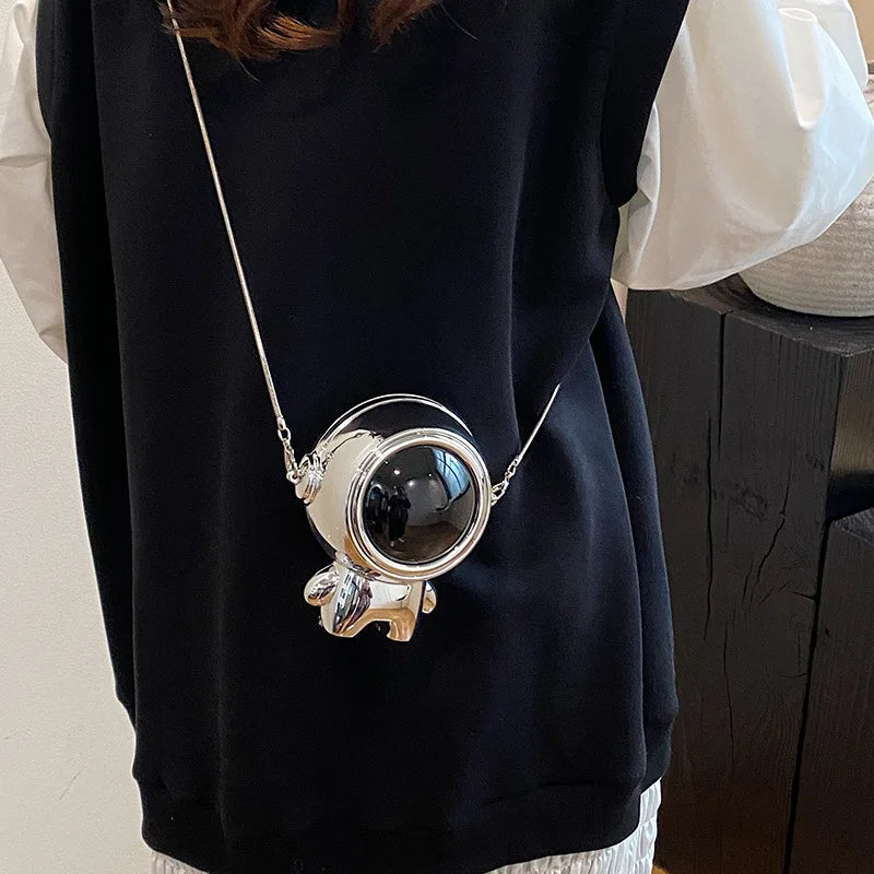 Glossy Acrylic Astronaut Shoulder Bag