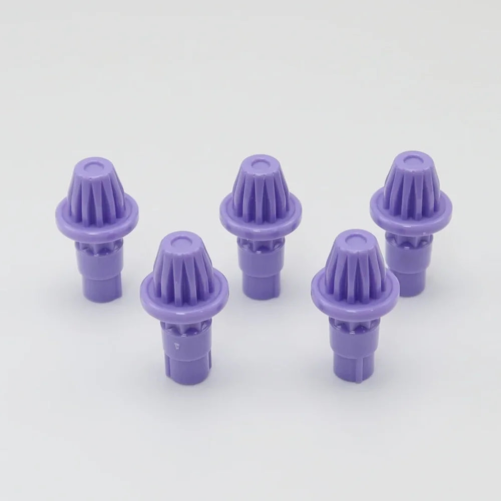 A set of five purple replacement drivers for a Battling Top, packaged as a 5-pack.