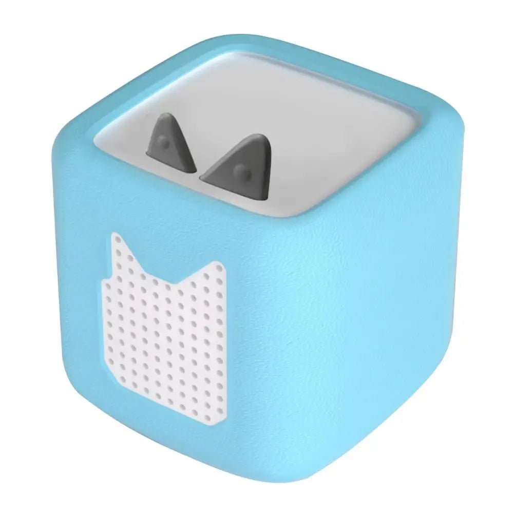 A light blue silicone protective case for a Toniebox 2 audio player.