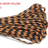 A close-up of black and neon yellow paracord rope, labeled A46, showing the braided texture.