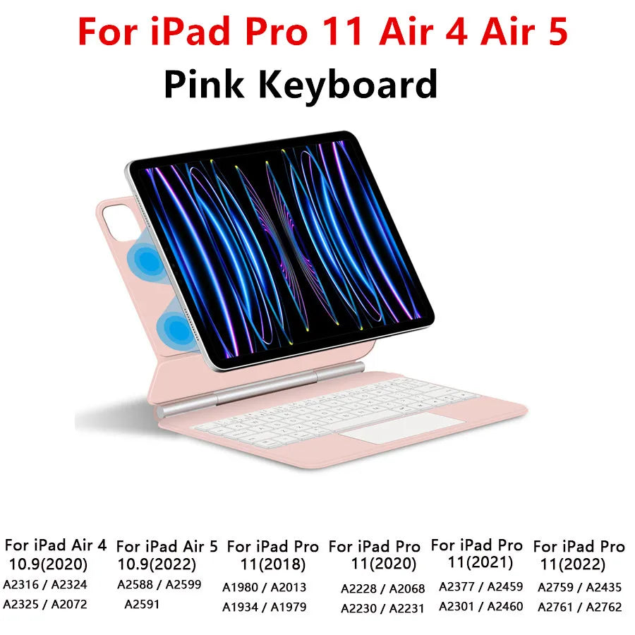 Bluetooth Keyboard Case with Touchpad for iPad Pro, Air & Standard Models