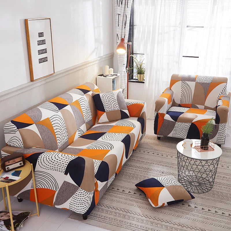 Slip-Resistant Stretch Sofa Cover with Floral Design