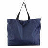 Navy blue reusable large-capacity grocery tote bag with black handles