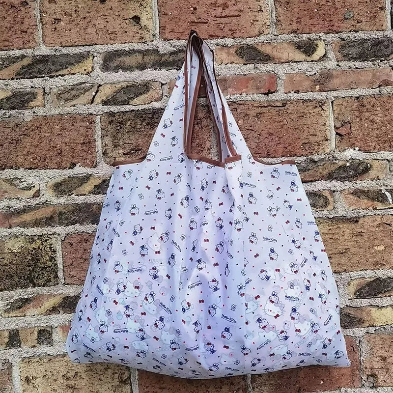 Foldable Eco-Friendly Shopping Bag with Cartoon Print