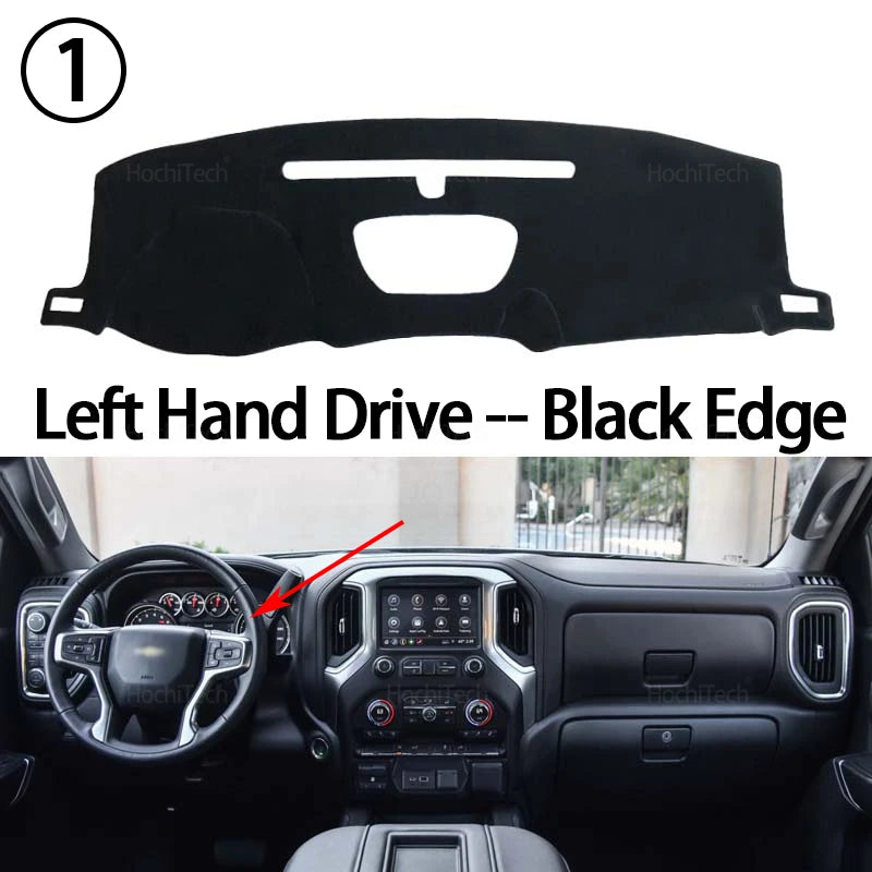 Black edge left hand drive dashboard cover for Chevrolet Silverado and GMC Sierra