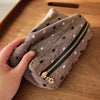 Checkered Striped Cosmetic Bag – Compact Travel Organizer