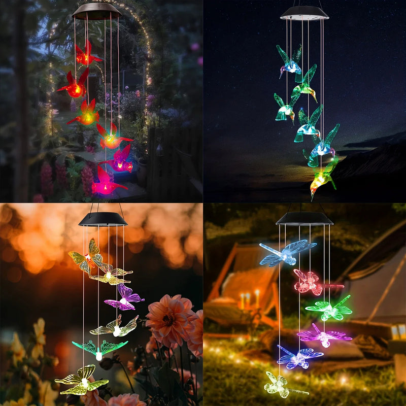 Solar-Powered Color-Changing Wind Chime