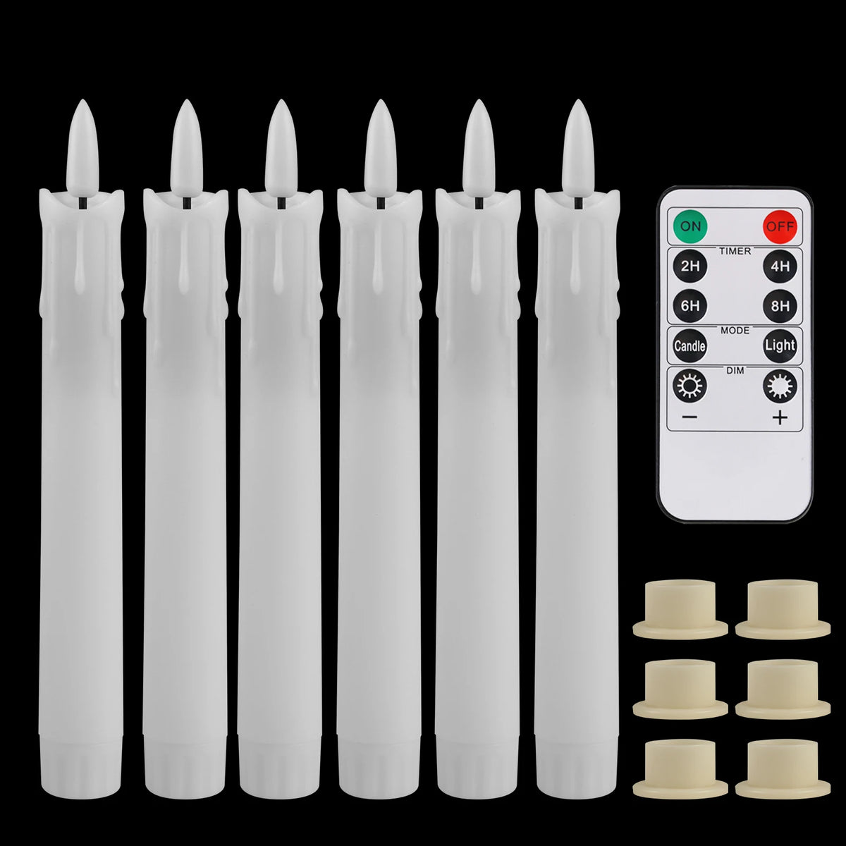 LED Flameless Taper Candles with Remote Control