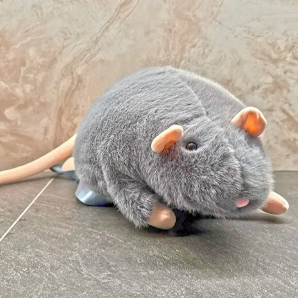 Cute Plush Mouse Backpack with Flower Design