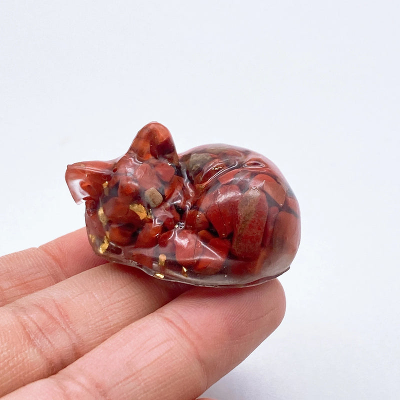 Sleeping Cat Crystal Resin Figurine