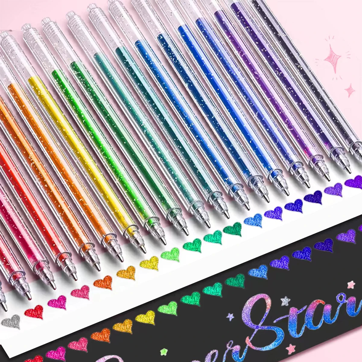 Glitter Gel Pen Set - Metallic Shimmer Pens for Art, Journaling & DIY Crafts