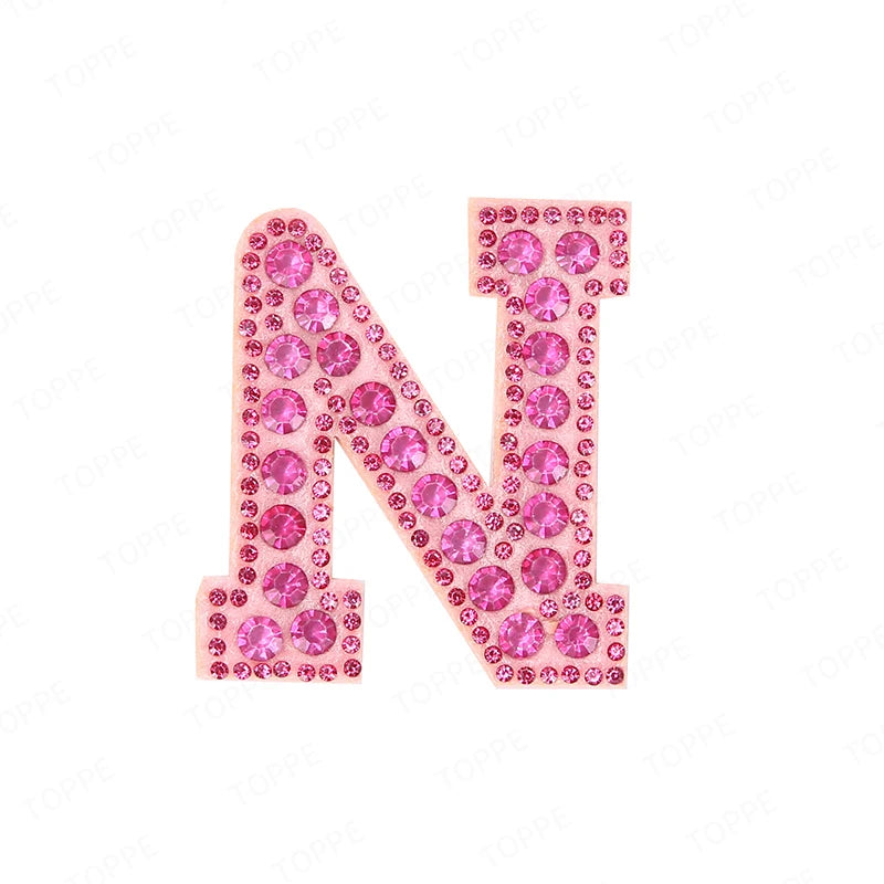 Pearl Rhinestone Letter Patches – Iron-On 3D DIY Embellishments