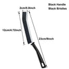 A black crevice cleaning brush set with a long handle and bristles shown in a vertical view.