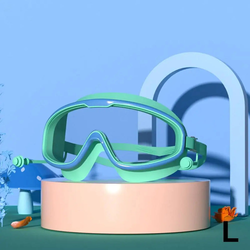 Anti-Fog Swim Goggles with Integrated Earplugs