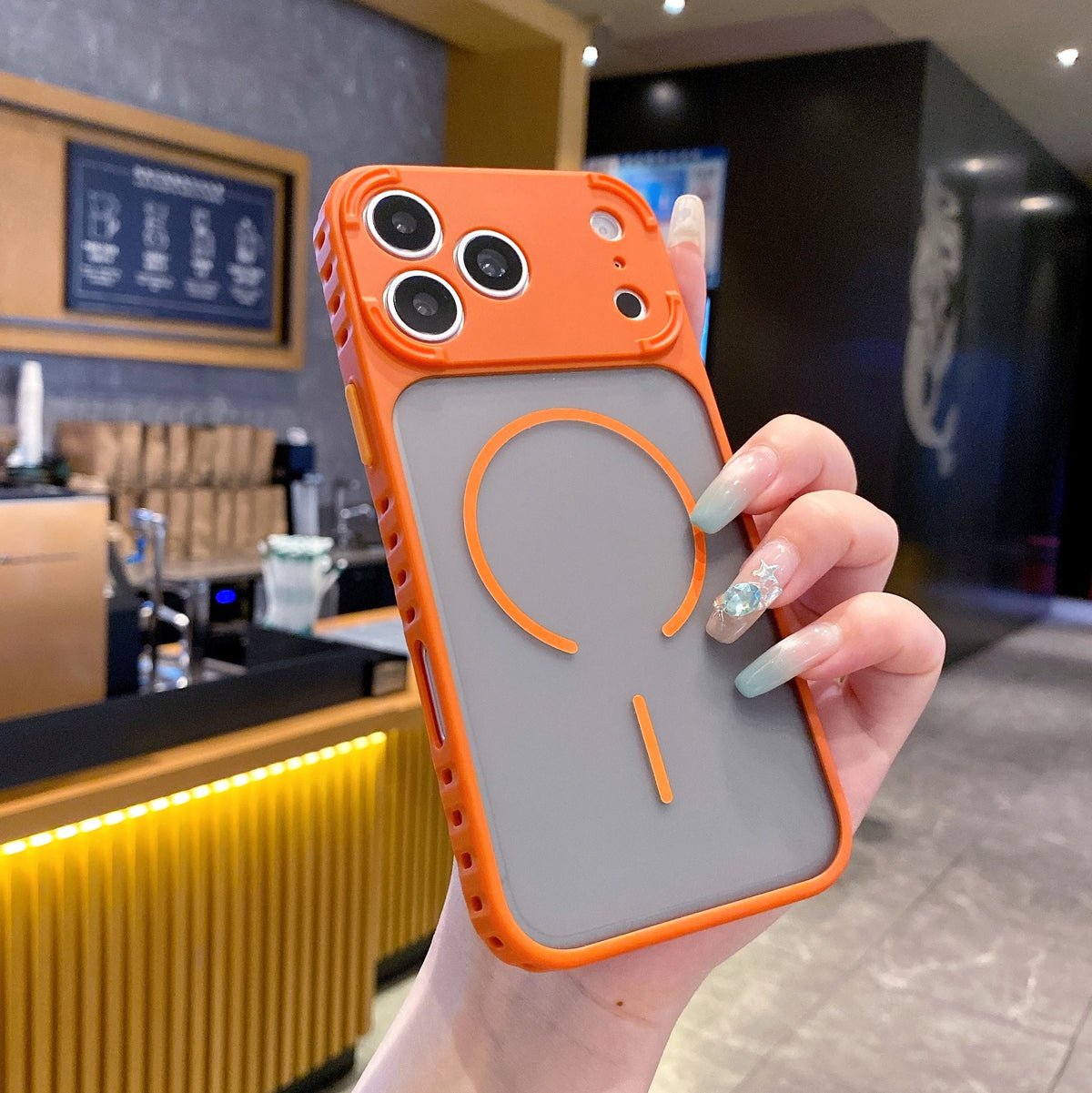 Frosted Clear Magnetic Case for iPhone with Non-Slip Bumper