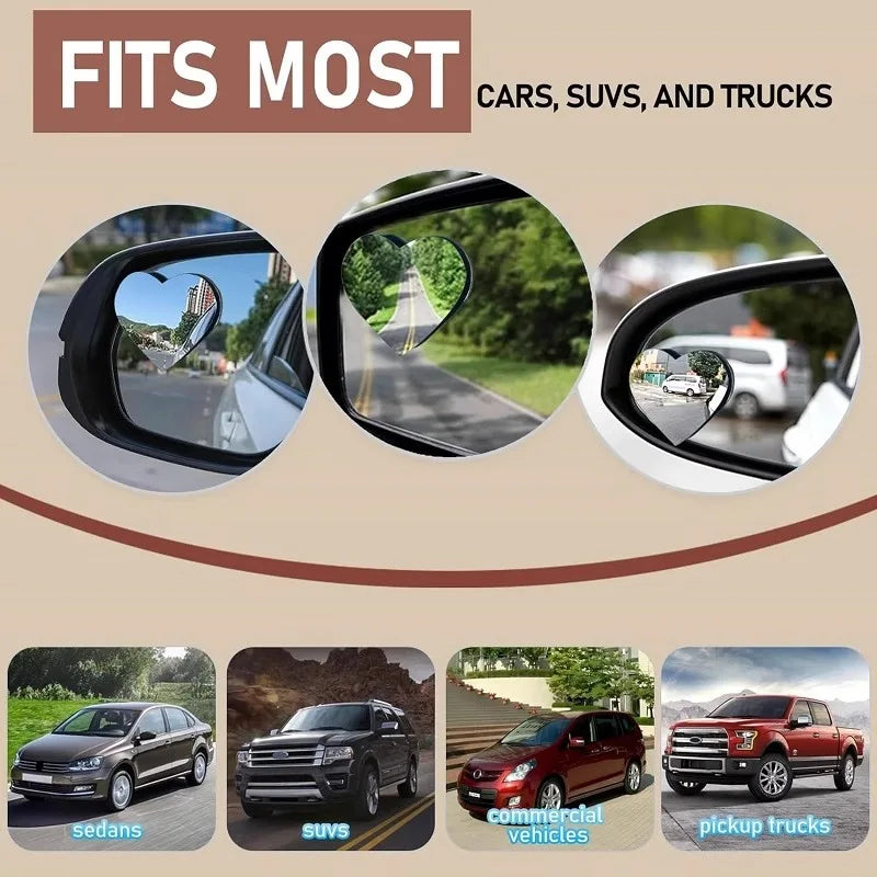 Heart-Shaped HD Wide-Angle Car Rearview Mirror (2-Pack)