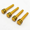 Four gold-colored aluminum alloy car door lock pins shown against a white background.