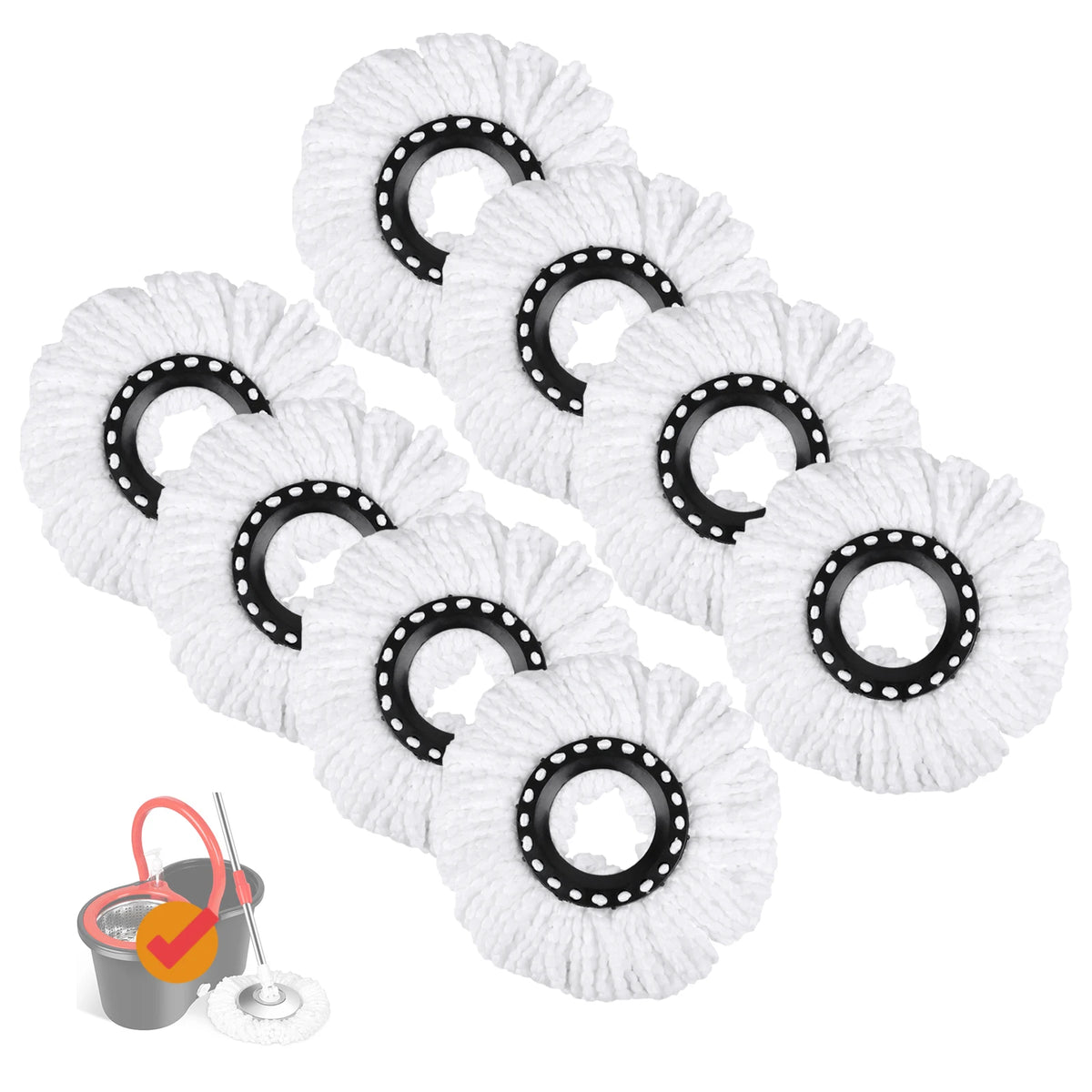 Microfiber Replacement Mop Heads for Spin Mop (Set of 4/8)
