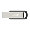 Silver Lexar M400 USB 3.2 flash drive with a black clip.