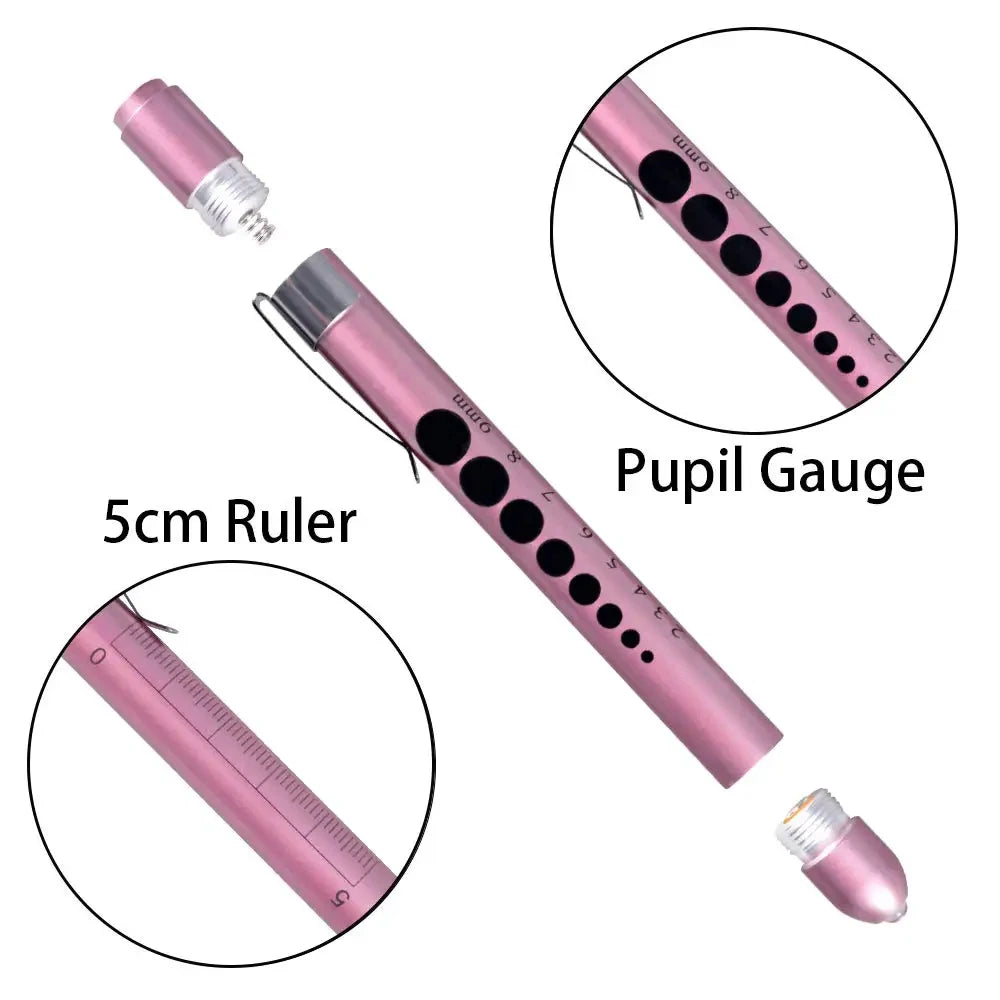 Reusable LED Penlight with Pupil Gauge for Medical Professionals