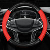 Carbon Fiber Leather Steering Wheel Cover with Anti-Slip Grip