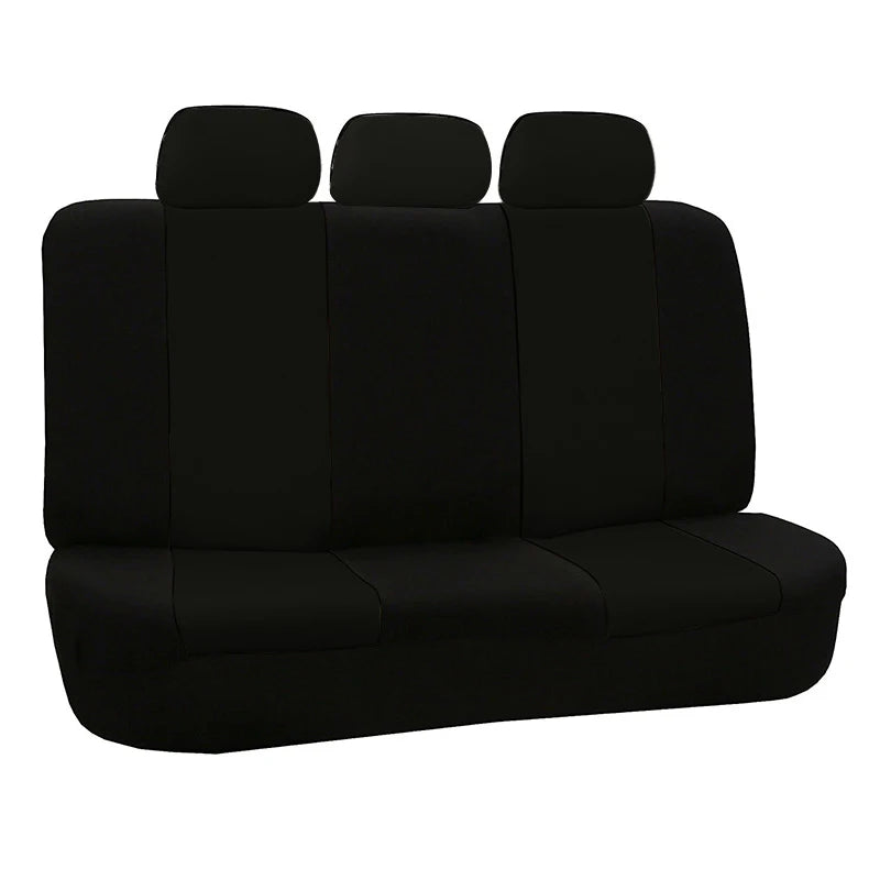Black universal rear bench seat cover for cars, trucks, and SUVs.
