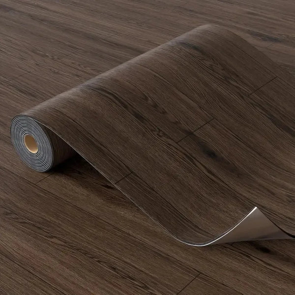 Roll of wood grain PVC self-adhesive decal for wall and floor decoration