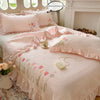 Embroidered Tulip Coverlet Set with Pillow Shams