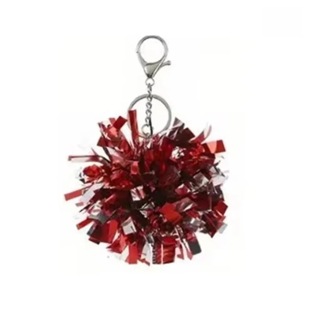 Colorful Cheerleading Pom Pom Keychain