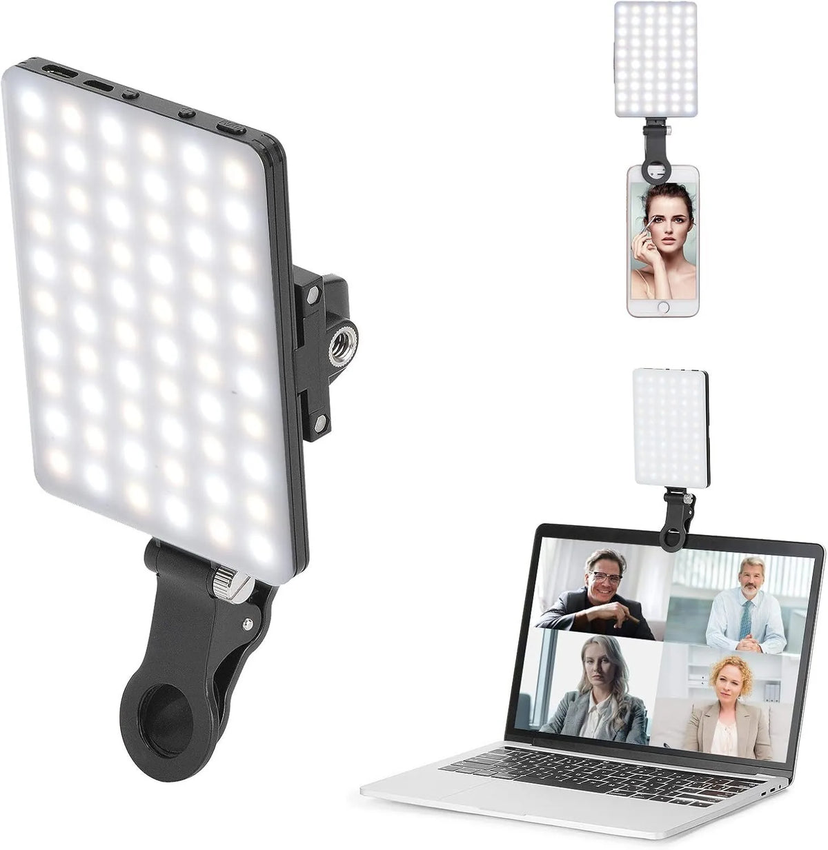 Portable LED Clip-On Selfie Light with 3 Modes
