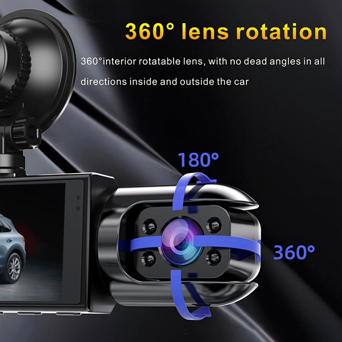 4-Channel 360° Dash Cam with Full Vehicle Coverage and Night Vision