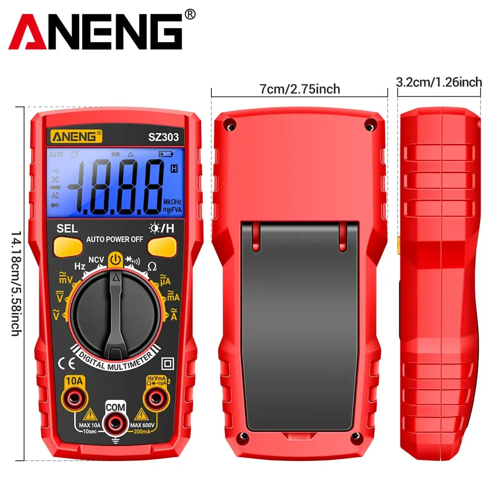 Digital Multimeter with NCV, Auto-Ranging and LCD Backlit Display