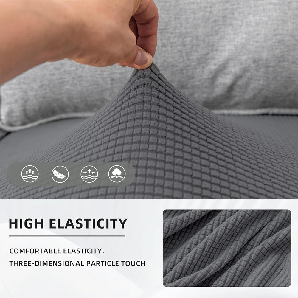 Stretchable Jacquard Sofa Cushion Covers with Anti-Slip Base