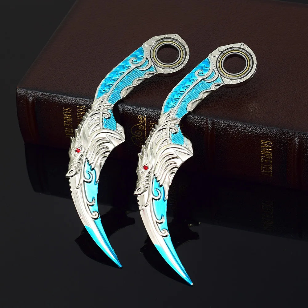 Blue Dragon Claw Folding Knife Model - 18cm Collectible Tactical Karambit