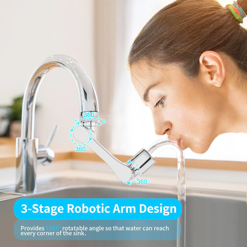 Universal 360° Swivel Faucet Extender with Dual-Mode Sprayer