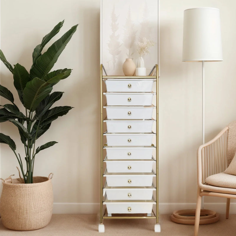 10-Drawer Rolling Storage Cart