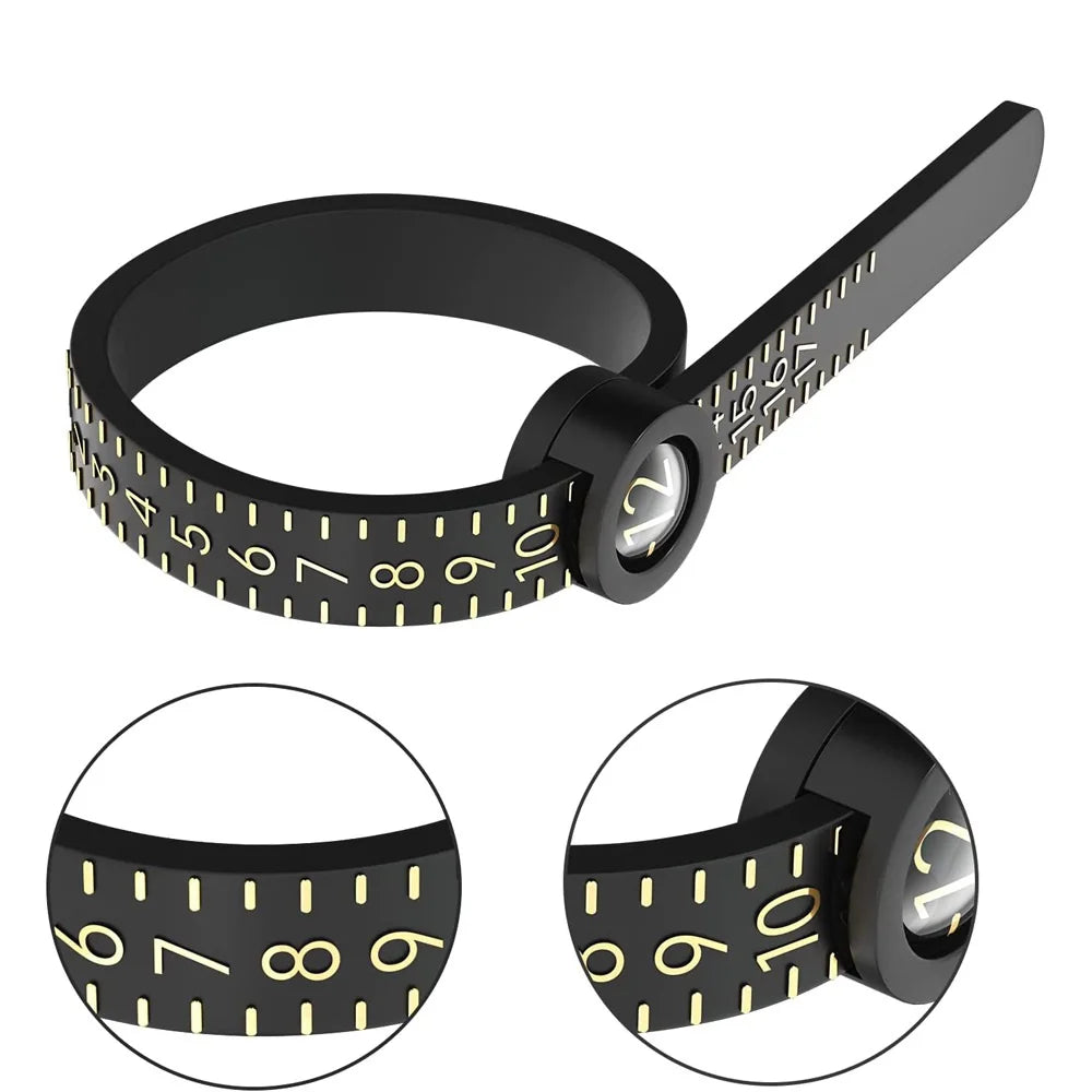 Ring Sizing Gauge with Magnifying Glass – Measure Finger Size at Home