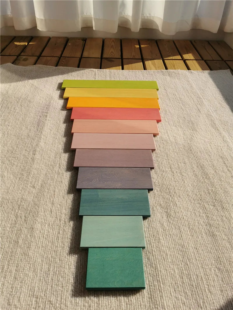 Rainbow Stacking Blocks & Peg Dolls Set – Natural Wooden Toy