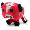 A red and black soft plush doll inspired by a Minecraft Creeper face.