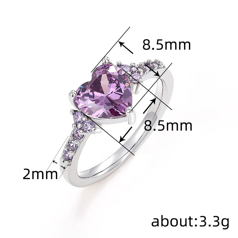 Dainty Heart Cubic Zirconia Ring