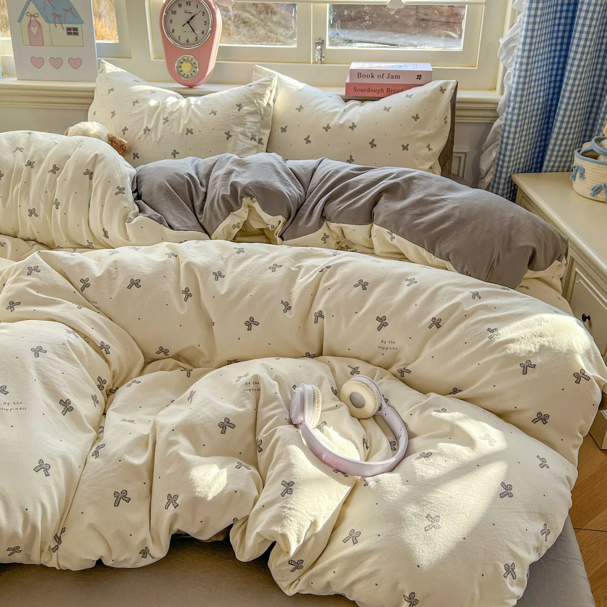 Washed Microfiber Duvet Cover Set with Pillowcases