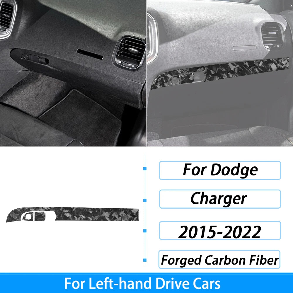 Compteur de vitesse et garniture d'air en fibre de carbone forgée pour Dodge Charger à gauche (2015-2022)