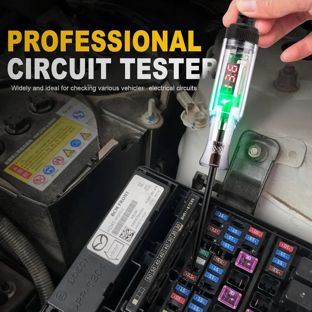 Automotive Digital Circuit Tester 6V-72V with LED Polarity Detection