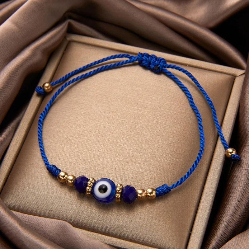 Evil Eye Crystal Bead Bracelet