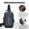 Oxford Sling Bag for Men with Zippered Phone Pocket