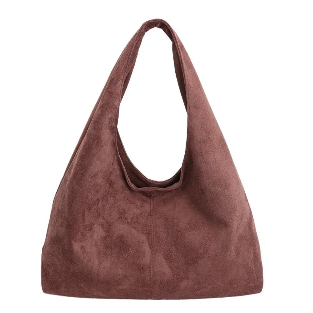 Retro Suede Shoulder Bag with Large Capacity