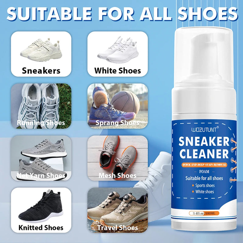 White Shoe Cleaner Foam for Sneakers & Leather