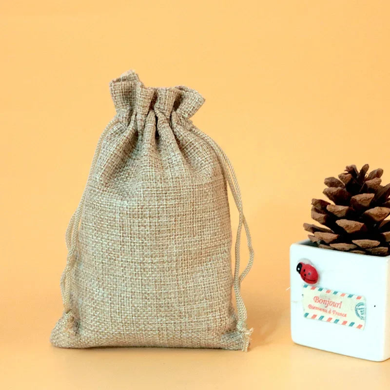 Natural Jute Gift Bags with Drawstring (5 Sizes)